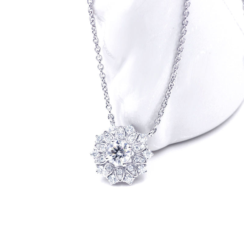 Elegant White Gold Sterling Silver Necklace