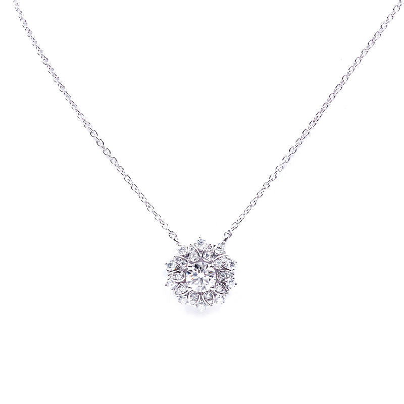 Elegant White Gold Sterling Silver Necklace