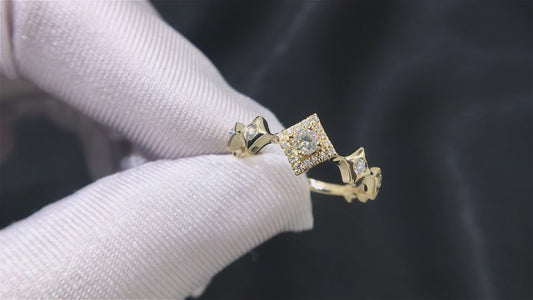 Golden Cube Ring