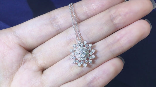 Carat Moissanite Floral-Shaped Pendant Necklace