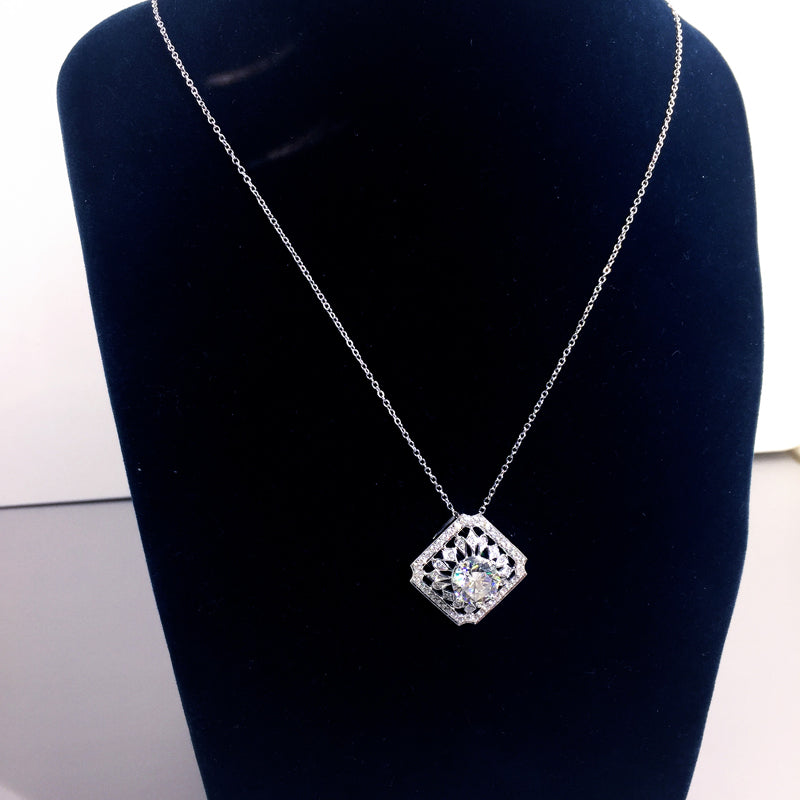 Square Shape Crystal Pendent