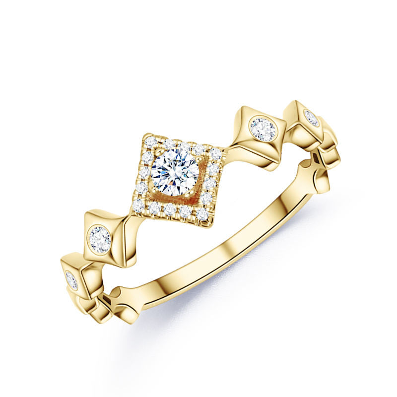 Golden Cube Ring