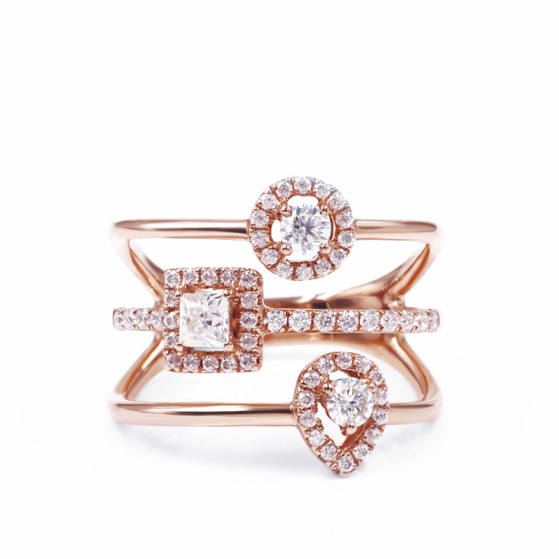 Rose Gold Triple Ring Design