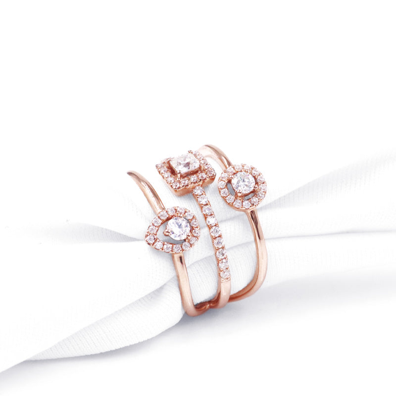 Rose Gold Triple Ring Design